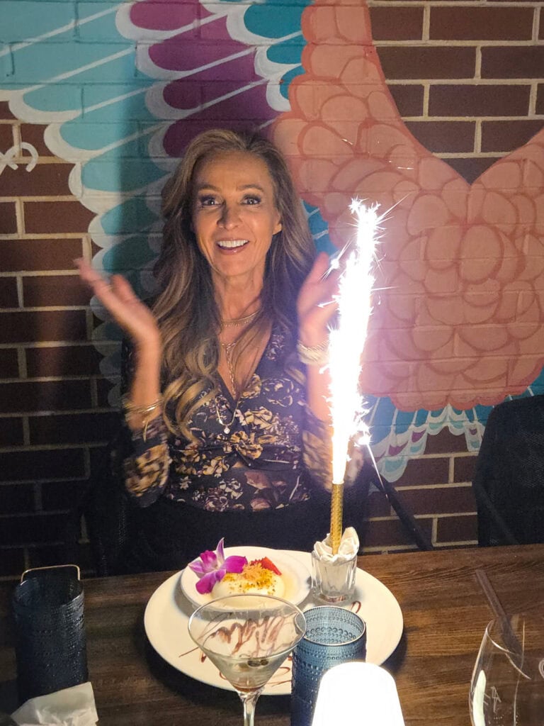 Birthday celebration with sparkler candle