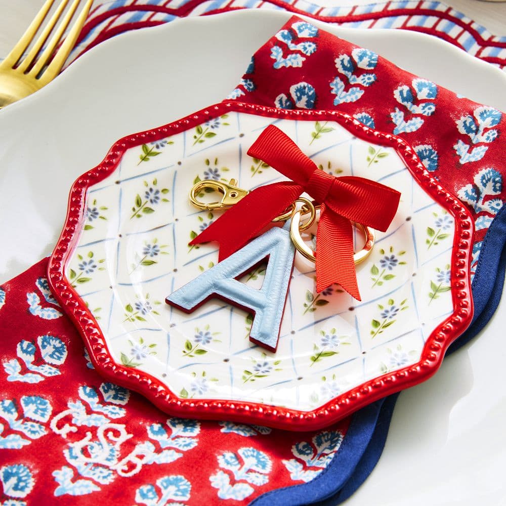 Red and blue appetizer plates
