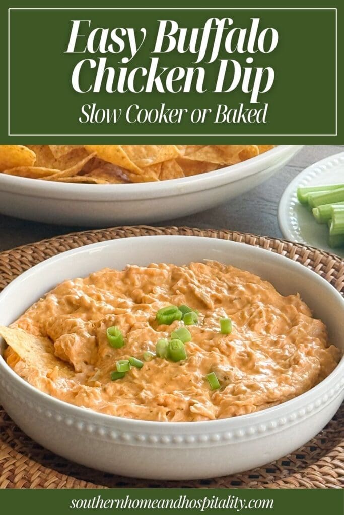 Easy buffalo chicken dip made in the slow cooker, creamy and perfect for parties