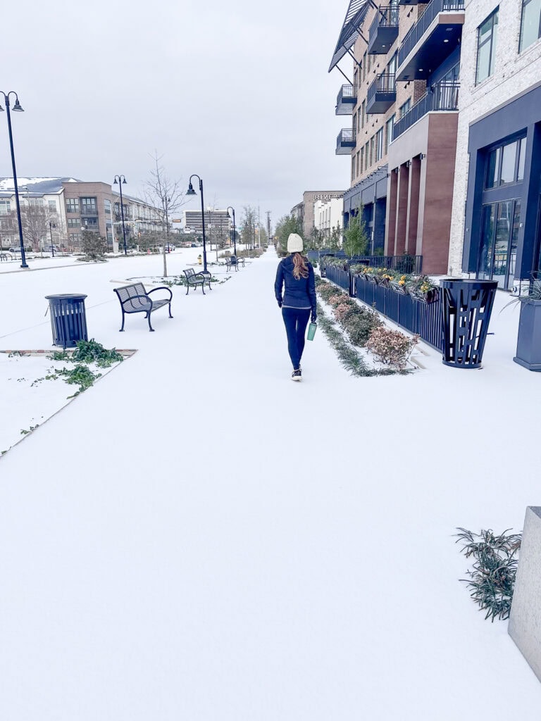 Walk to gym on ice and snow