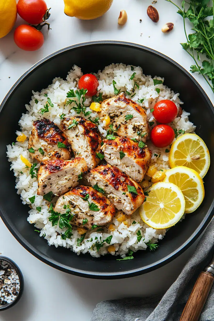Greek chicken and lemon rice