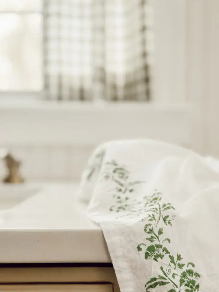 DIY stenciled tea towels