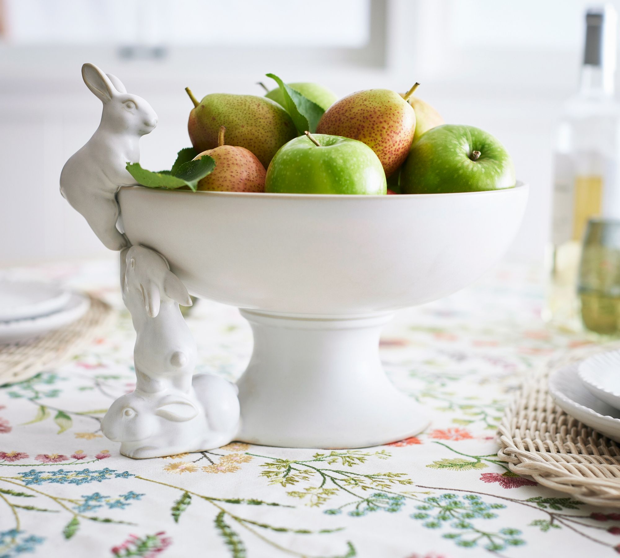 Pottery Barn bunny pedestal bowl
