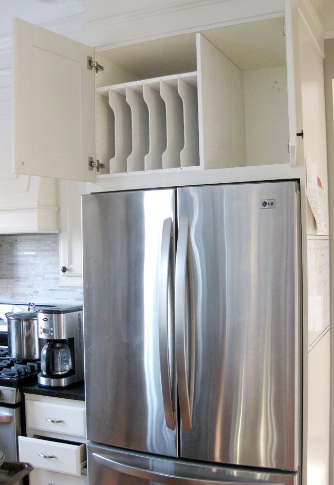 Above fridge cabinet DIY dividers