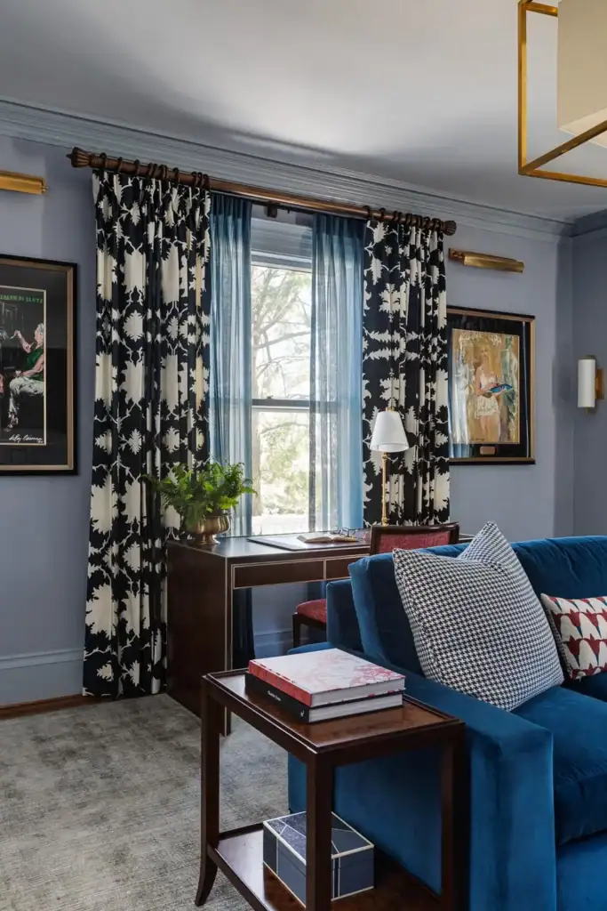 Eclectic blue living room