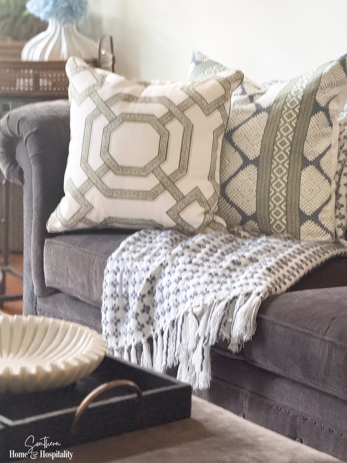 How to Style Throw Pillows on a Sofa (Sizes + Layout)