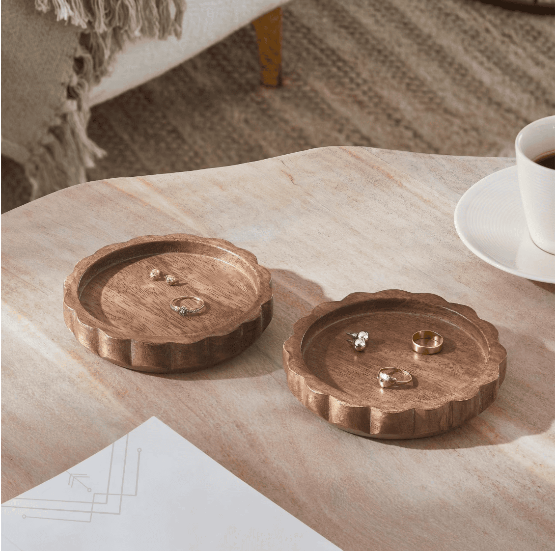 Mango wood trinket trays