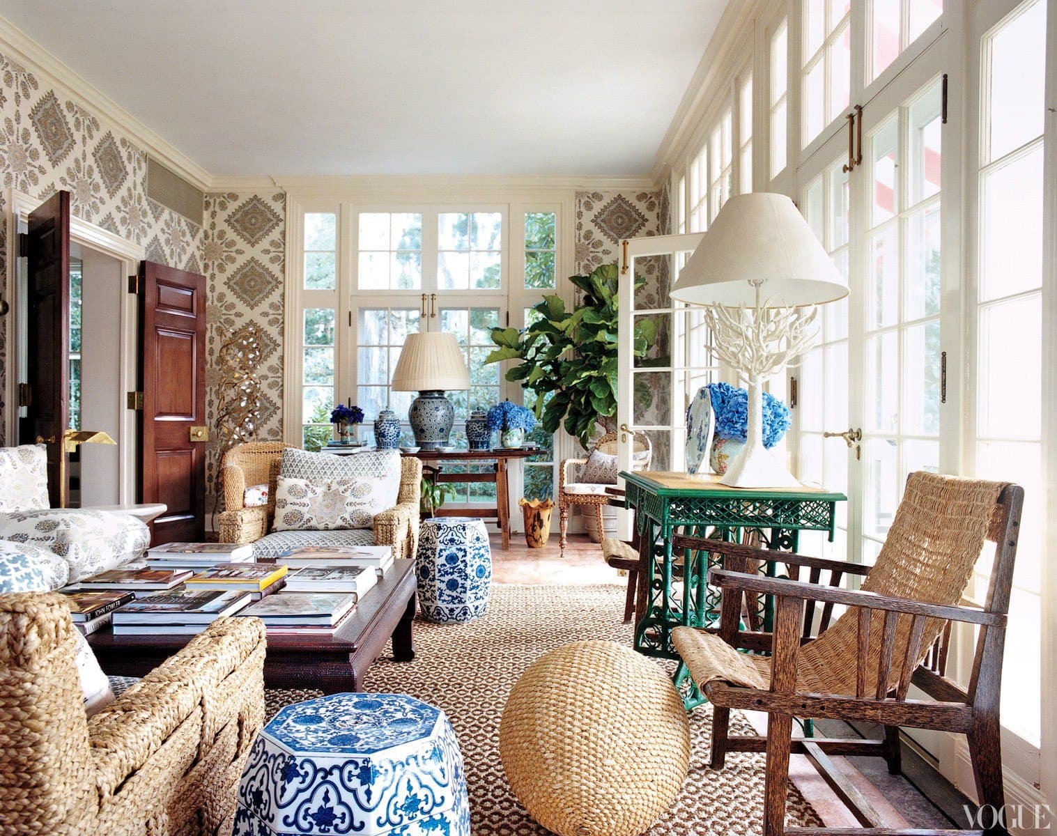 Tory Burch sunroom