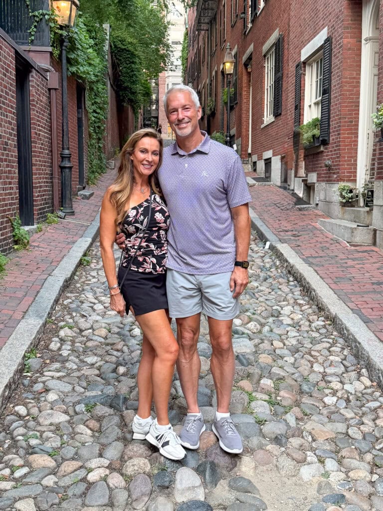 Kate and her boyfriend on Acorn Street