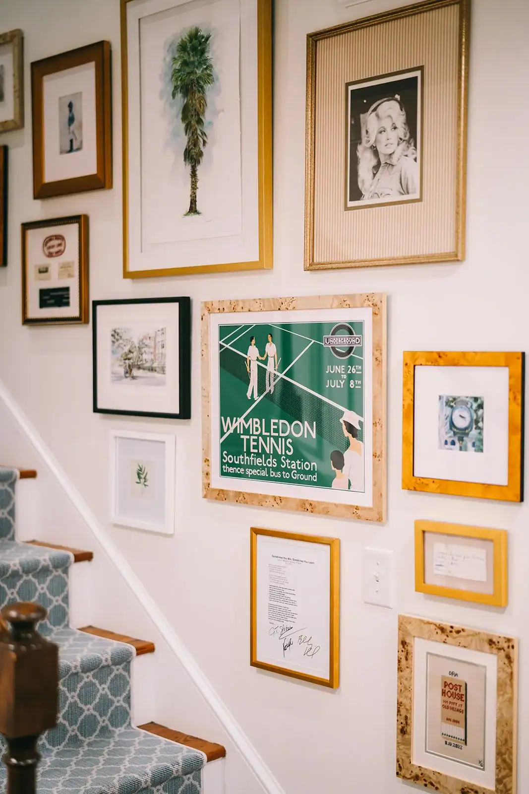 Gallery wall on stairs