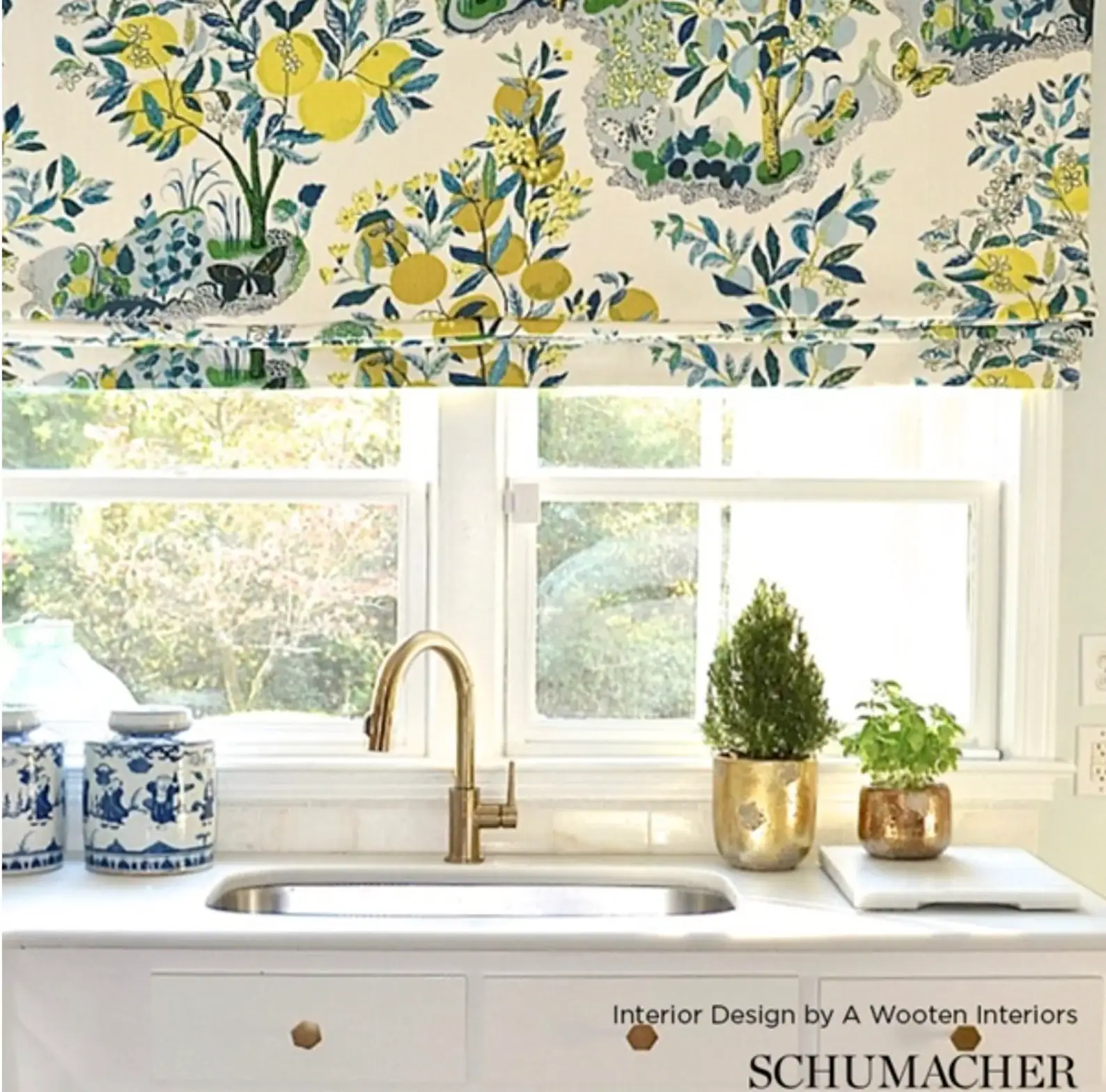 Schumacher citrus roman shade