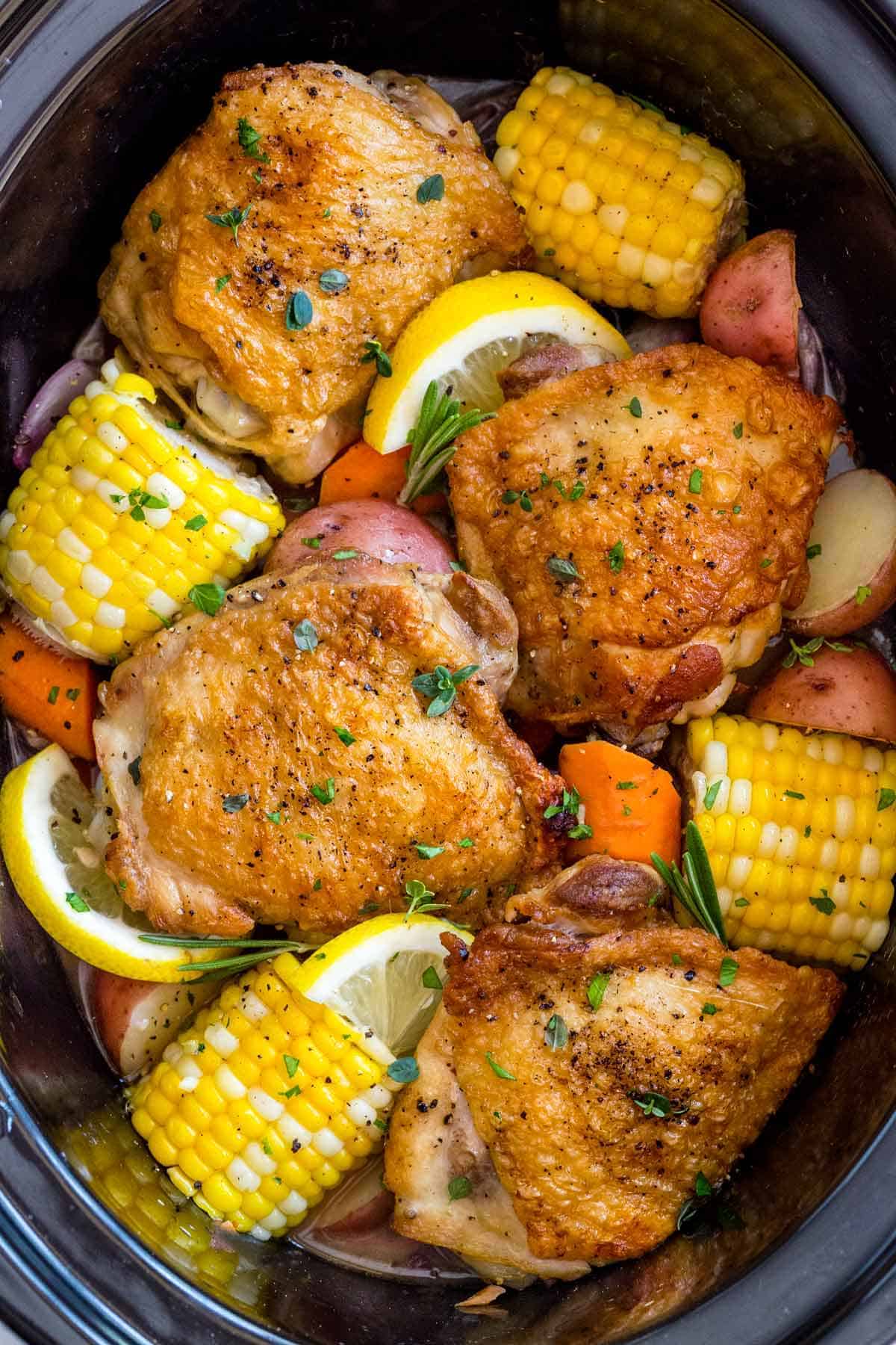 Slow cooker chicken thighs