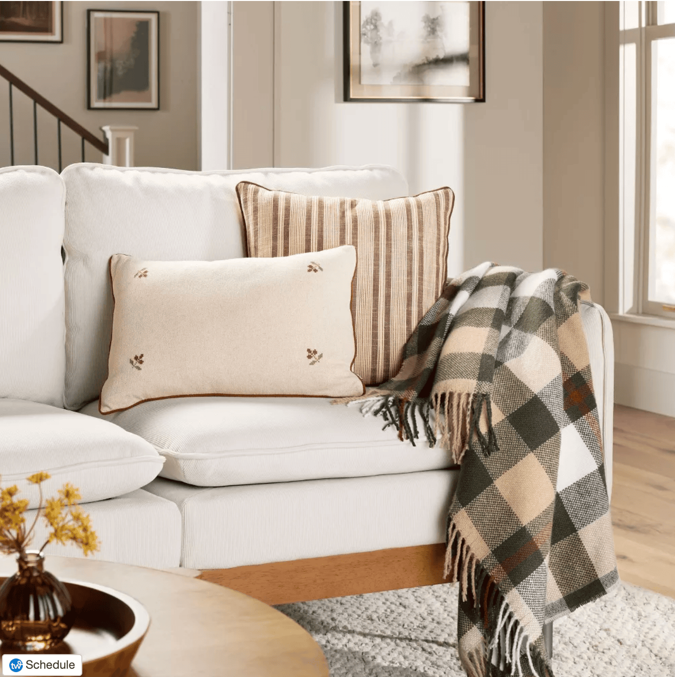 Target green and brown plaid throw