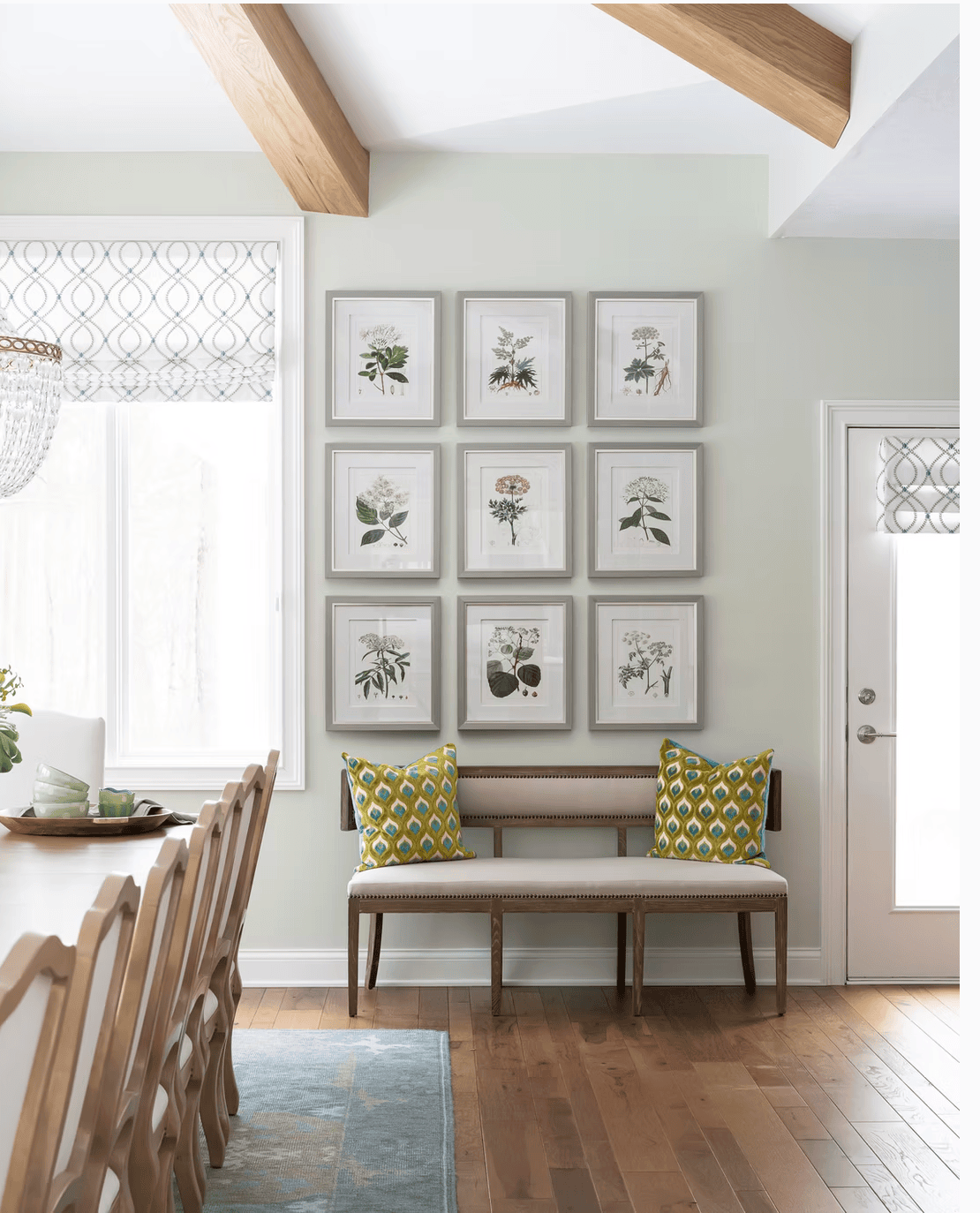Gallery wall of botanical prints