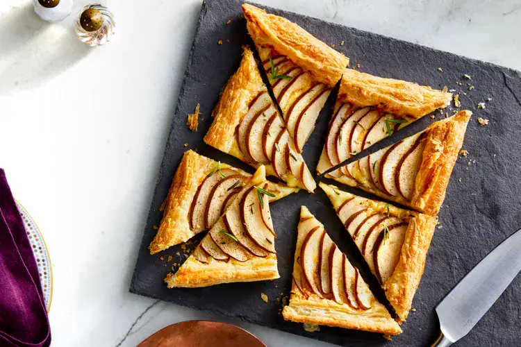 Pear and Brie Puff Pastry Tarts