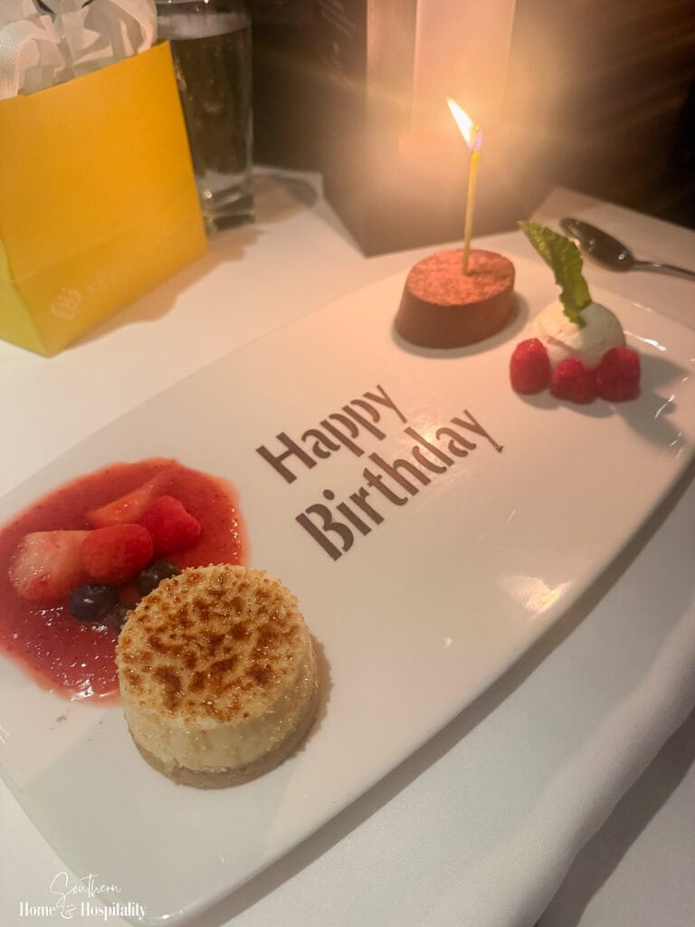 Birthday dessert at Capital Grill