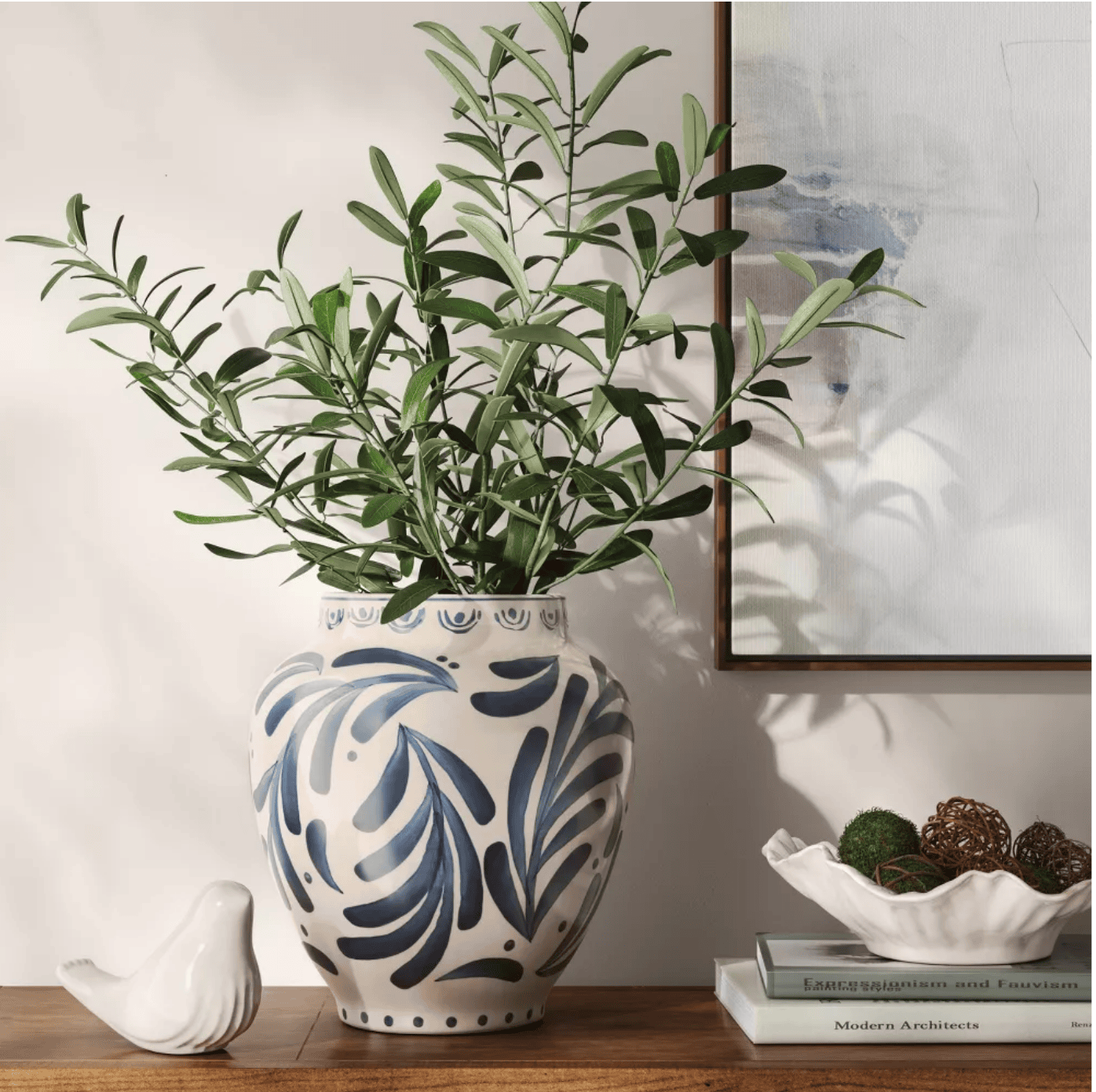Blue and white vase from Target