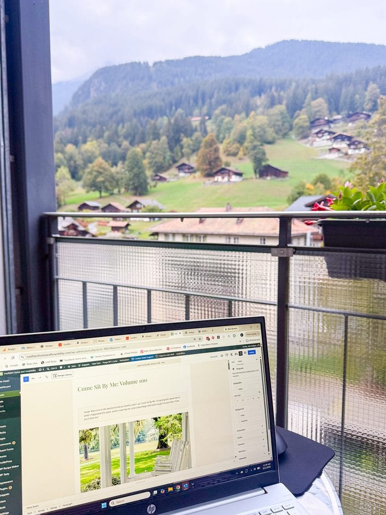 Working over Switzerland view