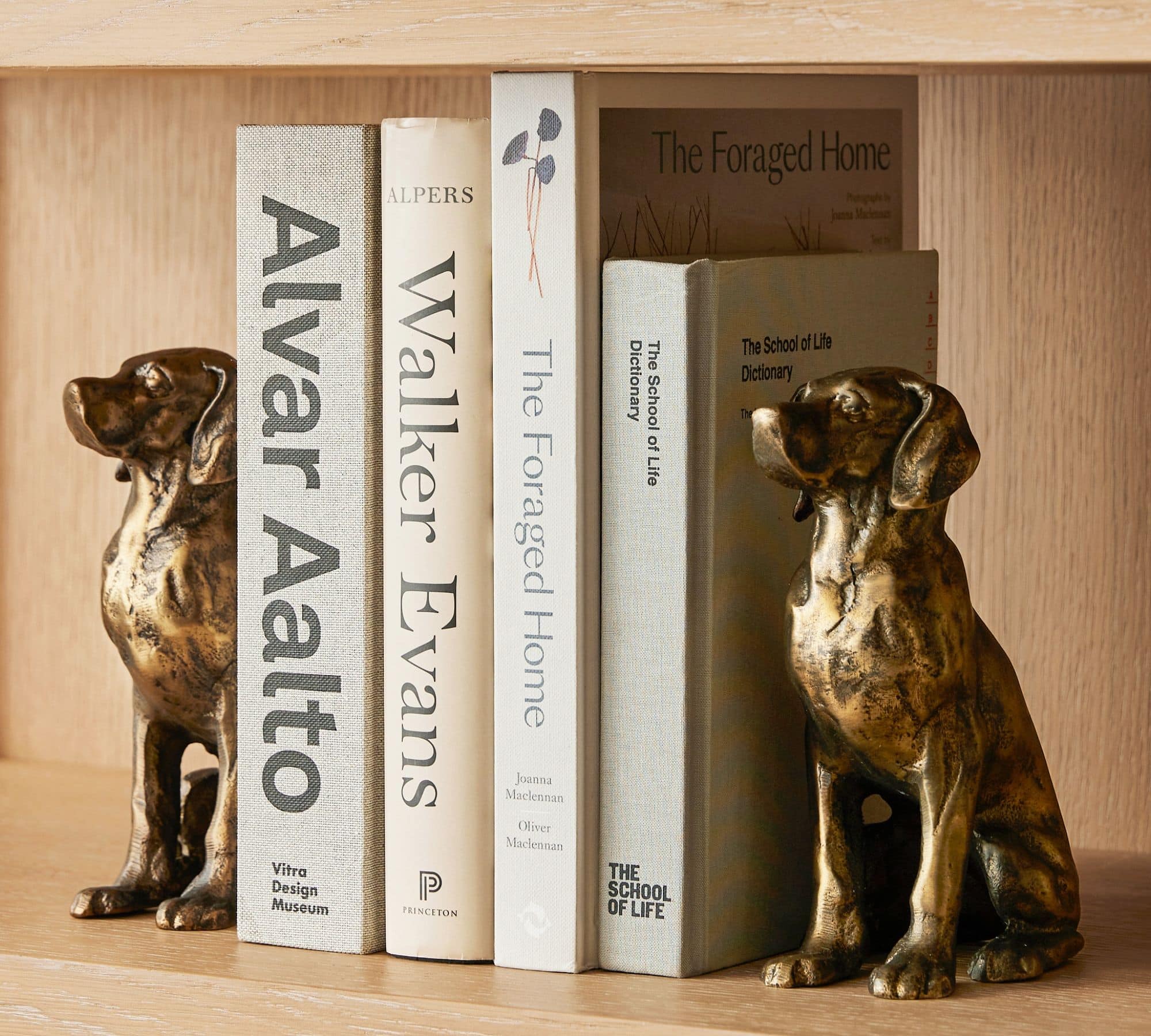 Pottery Barn brass dog bookends