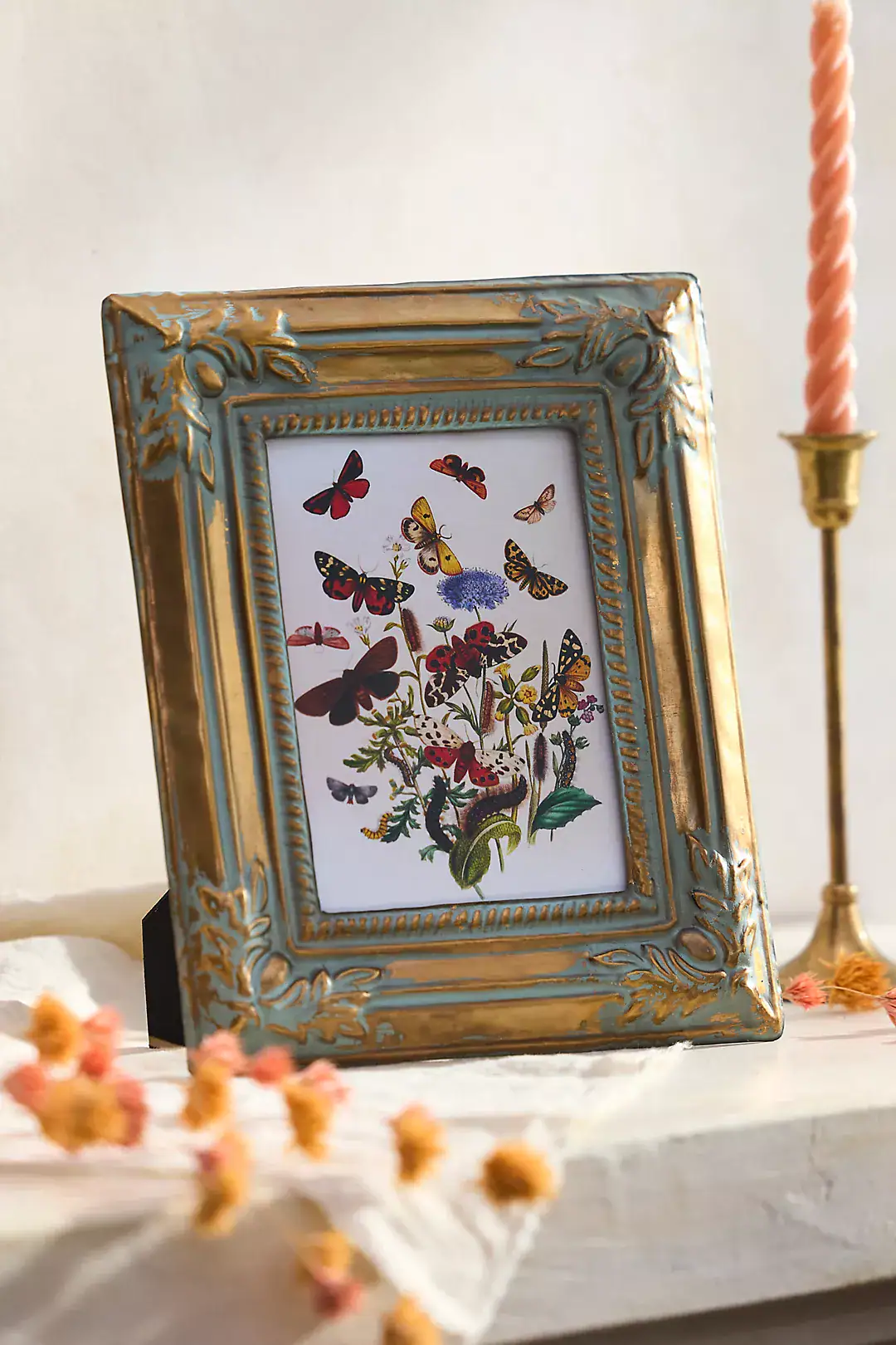 Gold ornamental leaf picture frame