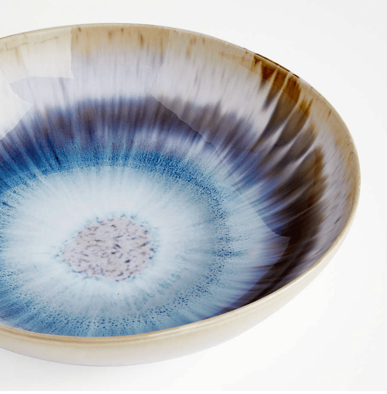 Blue and white serving bowl
