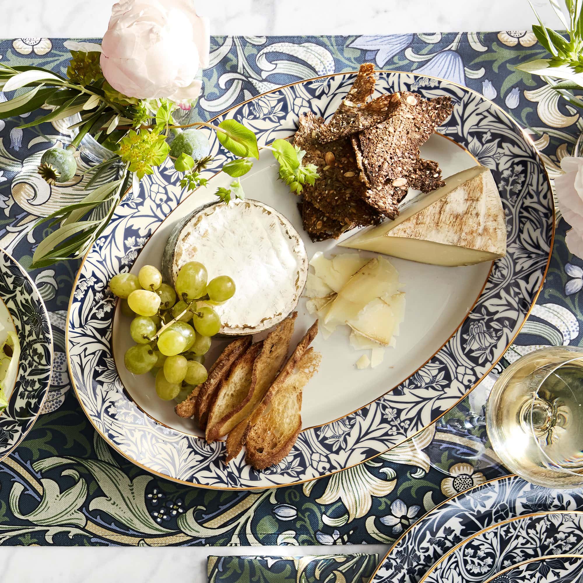 Blue and white platter
